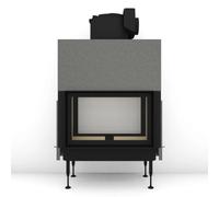 Insert bois Brunner BKH 5.0 Tunnel 50-82 | 10 kW porte coulissante/basculante Module pour chaudière, Anbaurahmen, schwarz 60 mm