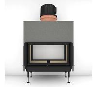 Insert bois Brunner BKH 5.0 Tunnel 50-98 | 11 kW porte coulissante/basculante Capot moulé MAS 440 module d'extension réservoir de stockage double coque Ø 180 mm, Cadre noir