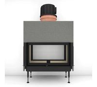 Insert bois Brunner BKH 5.0 Tunnel 50-98 | 11 kW porte coulissante/basculante Capot moulé MAS 440 module d'extension réservoir de stockage double coque Ø 180 mm, Anbaurahmen, schwarz 60 mm
