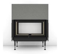 Insert bois Brunner BKH 5.0 Tunnel 50-98 | 11 kW porte coulissante/basculante Couvercle en fonte ⌀ 200 mm, Anbaurahmen, schwarz 60 mm