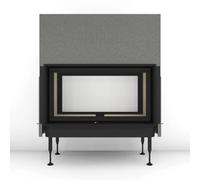Insert bois Brunner BKH 5.0 Tunnel 50-98 | 11 kW porte coulissante/basculante Couvercle en fonte ⌀ 200 mm, Cadre noir
