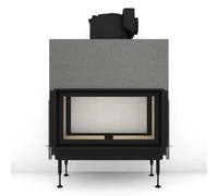 Insert bois Brunner BKH 5.0 Tunnel 50-98 | 11 kW porte coulissante/basculante Module pour chaudière, Cadre noir