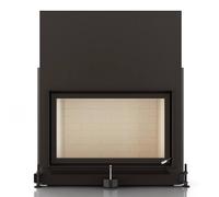Insert bois Brunner Stilkamin 53-88 porte coulissante S04.2 11 kW Couvercle en fonte ⌀ 200 mm, Cadre de montage noir 70 mm