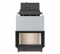 Insert bois d'angle Brunner 45/67/44 droite, 12 kW, porte coulissante, hydro Cadre de montage noir 70 mm
