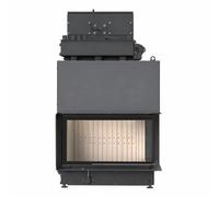 Insert bois d'angle Brunner 45/67/44 gauche, 12 kW, porte coulissante, hydro Cadre de montage noir 70 mm