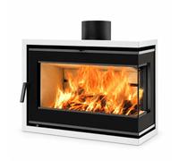 Insert bois Edilkamin Firebox 60 Evo2 L/R 12 kW Convection naturelle - ouverture de porte à gauche, Blanc