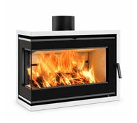 Insert bois Edilkamin Firebox 60 Evo2 L/R 12 kW Ventilation forcée - ouverture de porte à droite, Blanc