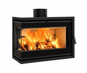 Insert bois Edilkamin Firebox 60 Evo2 L/R 12 kW Ventilation forcée - ouverture de porte à droite, Noir