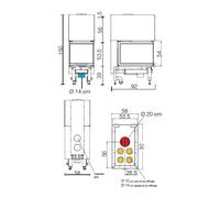 Insert bois Edilkamin Windo3 50 | 13,2 kW Foyer en réfractaire noir