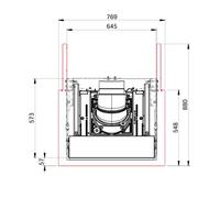 Insert bois Leda Kala H 8/9/10/11 kW Kit PS, prémonté, avec châssis porteur et cadre de montage peint