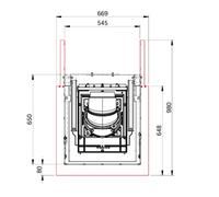 Insert bois Leda Kala H 8/9/10/11 kW Kit S US, prémonté, avec châssis porteur et cadre de montage peint
