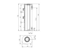 Insert bois Max Blank Turin BF Stone 5 kW Parties latérales et couvercle en pierre naturelle sablée gris clair, Raccordement du tuyau de fumée ci-dessus