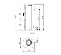 Insert bois Max Blank Turin S Stone 5 kW Parties latérales et couvercle en pierre naturelle sablée gris clair, Raccordement du tuyau de fumée à l'arrière