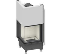 Insert bois SCHMID Ekko 45(45) h porte coulissante 7 kW Türhöhe 51cm, mit BRS, Schamotte Weiss