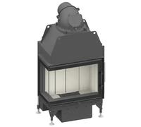 Insert bois SCHMID Ekko L 67(34) s evo 7,5 kW porte pivotante Hauteur de la porte 57 cm, Chamotte blanc, droite