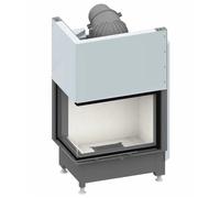 Insert bois SCHMID Ekko L 67(45) h 9 kW porte coulissante Türhöhe 57 cm, Schamotte Weiss