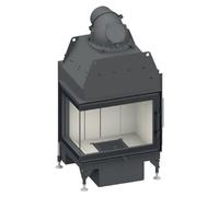 Insert bois SCHMID Ekko L 67(45) s evo 9 kW porte pivotante Hauteur de la porte 51 cm, Chamotte blanc, droite