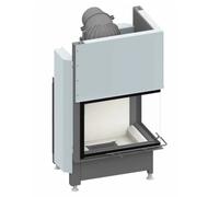 Insert bois SCHMID Ekko R 67(45) h – 9 kW – vitré sur 2 côtés Hauteur de la porte 51 cm, avec BRS, Chamotte blanc