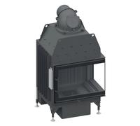Insert bois SCHMID Ekko R 67(45) s evo 9 kW porte pivotante Türhöhe 57 cm, Guss Anthrazit, droite