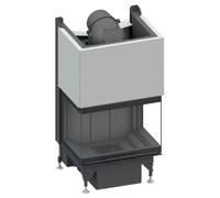 Insert bois SCHMID Ekko U 67(45) h – 9kW vitré 3 côtés Cristal, Hauteur de la porte 51 cm, avec BRS, Chamotte anthracite