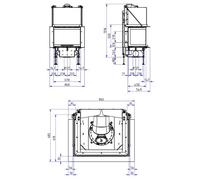Insert bois SCHMID Ekko U 67(45) h evo 9 kW porte coulissante Hauteur de la porte 51 cm, avec BRS, Chamotte blanc