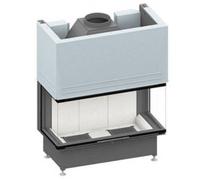Insert bois SCHMID Ekko U100(45) h porte coulissante 15 kW Hauteur de la porte 51 cm, avec ARS, Chamotte blanc