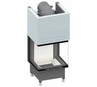 Insert bois SCHMID Ekko U55(45) h 9 kW porte coulissante Cristal, Hauteur de la porte 51 cm, avec BRS, Chamotte anthracite