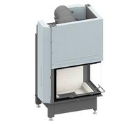 Insert bois SCHMID Ekko W R 67(45)51 h 14,9 kW porte coulissante Hydro Hauteur de la porte 51 cm, Chamotte blanc