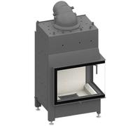 Insert bois SCHMID Ekko W R 67(45)51 s porte pivotante 14,9 kW sans pont Hauteur de la porte 51 cm, Fonte anthracite, Charnière de la porte gauche