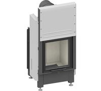 Insert bois SCHMID Lina 45 h 7 kW porte coulissante Hauteur de la porte 51 cm, avec BRS, Chamotte blanc