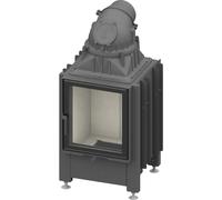 Insert bois SCHMID Lina 45 s 7 kW porte pivotante Hauteur de la porte 51 cm, Chamotte anthracite, droite