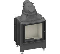 Insert bois SCHMID Lina 55 s 7 kW porte pivotante Hauteur de la porte 57 cm, Chamotte blanc, gauche
