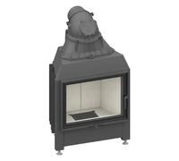 Insert bois SCHMID Lina 67 s 9 kW porte pivotante Kristall, Türhöhe 57 cm, Guss Anthrazit, gauche
