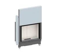 Insert bois SCHMID Lina GT 7363 h Kristall+ porte coulissante 6 kW Hauteur de la porte 63 cm, Chamotte blanc