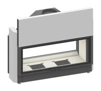 Insert bois SCHMID Lina TV 120 h/s porte coulissante/porte pivotante 10 kW Hauteur de la porte 51 cm, avec BRS, Chamotte anthracite
