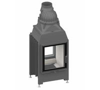 Insert bois SCHMID Lina TV 45 s/s 7 kW porte pivotante/porte pivotante traversée - tunnel Hauteur de la porte 51 cm, Chamotte anthracite, gauche