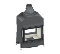 Insert bois SCHMID Lina TV 67 s/s evo 9 kW traversée - tunnel porte pivotante/porte pivotante Hauteur de la porte 51 cm, Chamotte blanc, droite