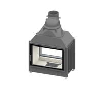 Insert bois SCHMID Lina TV 73 s/s 9 kW traversée - tunnel porte pivotante/porte pivotante Türhöhe 57 cm, Guss Anthrazit, droite