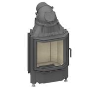 Insert bois SCHMID Pano 55 s porte pivotante 7 kW Anthracite, Hauteur de la porte 57 cm, Chamotte anthracite, droite