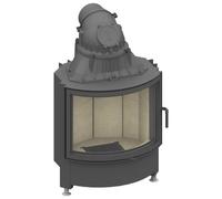 Insert bois SCHMID Ronda 67 s porte pivotante 9 kW Anthracite, Hauteur de la porte 57 cm, Chamotte anthracite, gauche