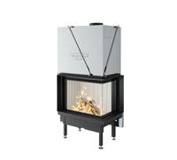 Insert bois Spartherm Premium V-2R-68h 9,6 kW cheminée d'angle, porte coulissante Raccordement du conduit de fumée Ø 200 mm