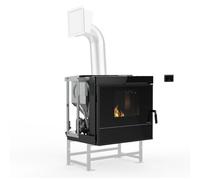 Insert cheminée à pellets Palazzetti Ecofire Idro TC V20 20,4 kW avec ventilateur d'air ambiant