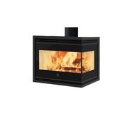 Insert cheminée Edilkamin Firebox 49 Evo | 9,6 kW Ventilation forcée, Türe (Anschlag) links, Eckscheibe rechts