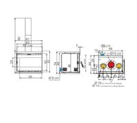 Insert cheminée Edilkamin Firebox 49 Evo | 9,6 kW Ventilation forcée, Türe (Anschlag) rechts, Eckscheibe links