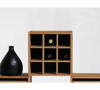 Insert de casier à vin pour caisson superposable bois hêtre huilé couleur naturelle 33x33x30 cm
