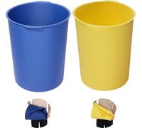 Insert de seau en silicone - Pour seau de 18,9 L - Réutilisable - Convient pour les aliments - Anti-adhésif & Facile à nettoyer - Pour béton, mortier, peinture & époxy - Kit de deux pièces - Bleu/Jaun