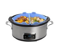 Insert de séparation Slow Cooker pour casseroles ovales de 5,7 à 7,6 l | Séparateur réutilisable en silicone pour viande, soupe, poulet, poisson, bleu clair
