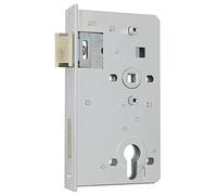 Insert de serrure libre compatible avec la serrure de porte à grille Direction du produit : DIN gauche, matériau St galvanisé, mandrin : 50, têtière : N/A, piège + verrou 5 mm saillant.