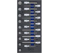 Insert de Servante d Atelier 1/3 - Jeu de 24 Douilles et Embouts 12,5 mm (1/2) Six Pans Intérieurs - Polyvalent - D-Work