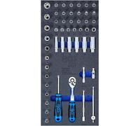 Insert de Servante d Atelier 1/3 - Jeu de 50 Douilles 6,3 mm (1/4) - Organisation et Accessibilité Optimales - D-Work